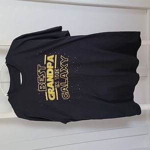 Star Wars Themed Shirt "Best Grandpa in the Galaxy" Men's Tee Black Yellow